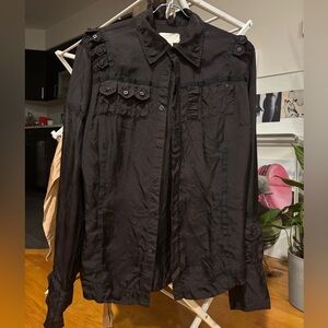 Diesel Black Silk Fitted Shirt, M $ 475
